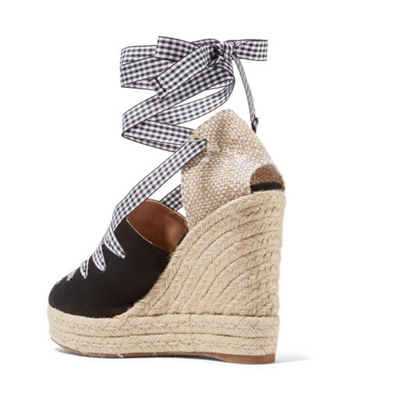 Castaner Gingham Espadrille Wedge Platform - Picture 3 of 7